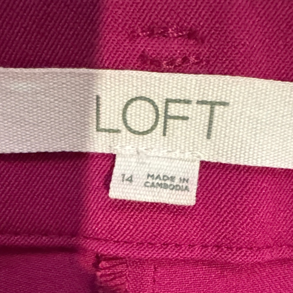 LOFT The Devlin Slim Fuchsia Dress Pants Size 14 - Picture 6 of 9